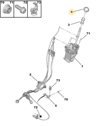 Pommeau de vitesse (5) Oryginał 2403Z5 Citroen C8 Peugeot 806