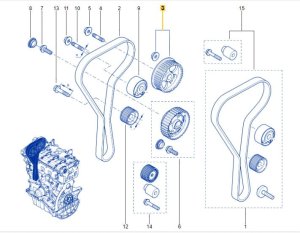 Poulie D'arbre A Came 1302400Q0D Original Renault Megane II Scenic 1.8 2.0 16V