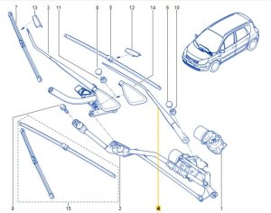 Bras D'Essuie-Glace 7701056010 Renault Scenic 2 Avant Gauche Neuf Origine
