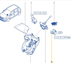 Commutateur Des Clignotants 2554000Q1F Original Dacia Logan Duster