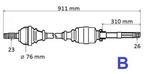 Arbre de Transmission Droite 391008239R Renault Clio 4 Neuf Origine