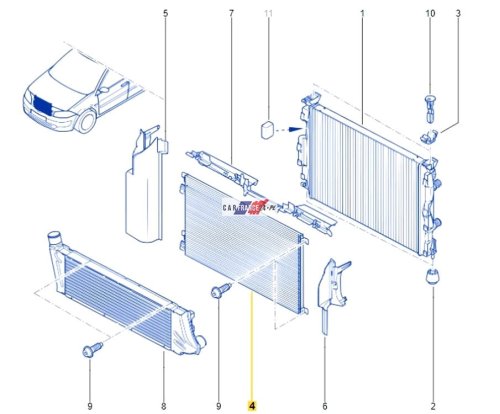 Condenseur de climatisation Valeo 8200115543 Megane 2 Scenic 2