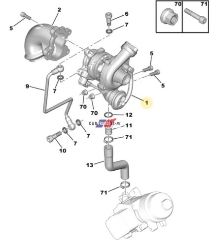 Turbocompresseur 0375G9 Peugeot 1007 1,4 HDi Diesel Citroen Ford Occasion