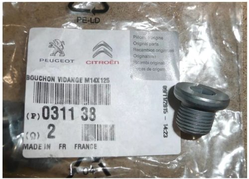 Bouchon De Carter D'huile 031138 Neuf OE PSA C2 C3 C4 Evasion