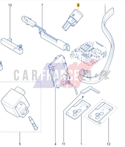 Interrupteur Start/Stop 2515000QAD Renault Laguna 3, Megane 2 Neuf Origine