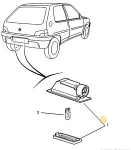Éclairage de Plaque 634087 Peugeot 106, 306 Neuf Origine