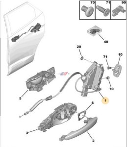 Serrure De Porte 9823729080 Arrière Droit Neuf OE Citroen Peugeot 3008