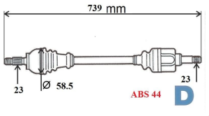 Arbre de Transmission 8200144764 Droite Neuf Origine