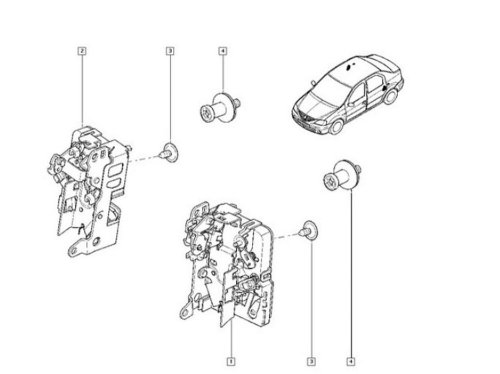 Serrure De Porte Gauche Arrière Original  6001547507 Renault