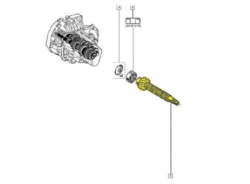 Arbre De Boîte De Vitesses JH3 6001548614 Nouvelle OE Renault Clio III Twingo