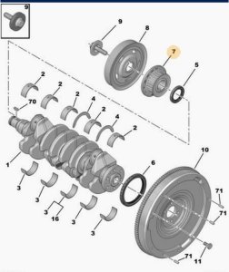 Poulie de distribution 1,4  1.6 e-HDI 8v 9810701080 Citroen Peugeot Ford Volvo
