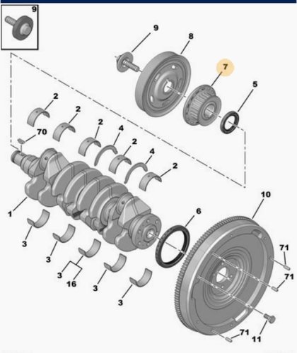 Poulie de distribution 1,4  1.6 e-HDI 8v 9810701080 Citroen Peugeot Ford Volvo