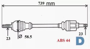 Arbre de Transmission T6105 Renault Kangoo Droite Neuf Origine