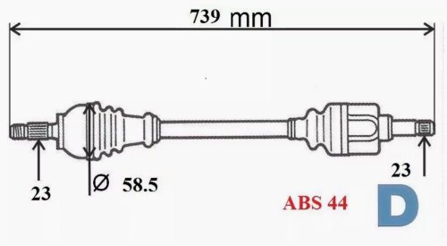 Arbre de Transmission T6105 Renault Kangoo Droite Neuf Origine