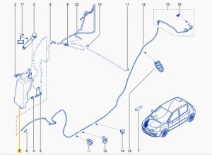 Réservoir Pulvérisateur Original 7701058023 Renault Clio III 