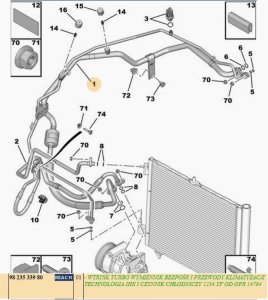 Tuyau De Climatisation 9823533980 Nouvelle OE Citroen Peugeot 208