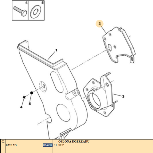 Boîtier/Protection De Distribution Original 0320V3 Citroen 