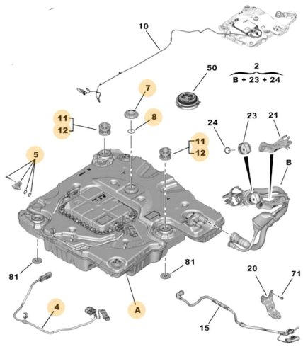 Réservoir AdBlue 9827948380 Peugeot Citroen Opel 208, 301, C3 Aircross II Neuf Origine
