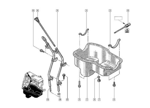Jauge De Niveau D'huile 7700273314 Renault Kangoo Scenic 1.6 16V Original 