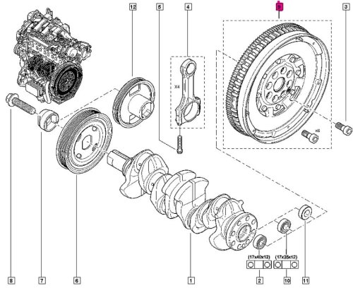 Volant Moteur Bimasse 123000785R Renault Koleos Qashqai X-Trail 2.0 dCi Original 