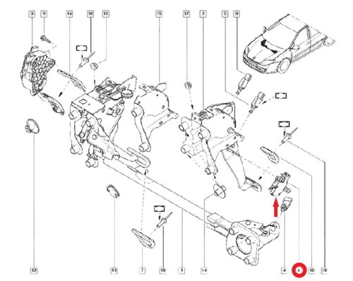 Sensor De Pédale D`Embrayage 2530000QAA Megane Scenic Laguna III Original 