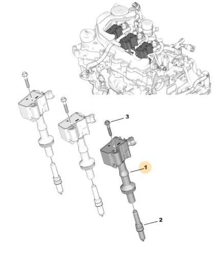 Bobine D`Allumage 9808653680 Citroen Peugeot Original 