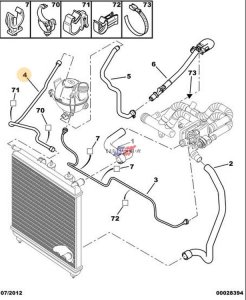 Tuyau Système De Refroidissement 1307XH Citroen C2 C3 Nouvelle Original