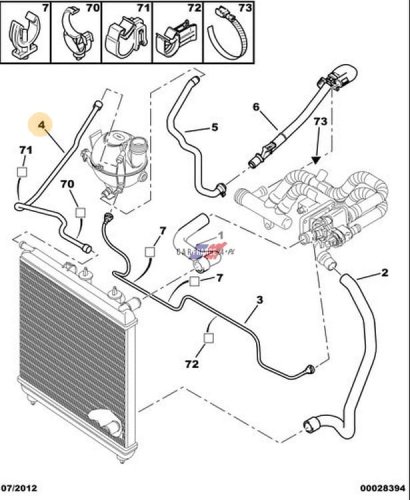 Tuyau Système De Refroidissement 1307XH Citroen C2 C3 Nouvelle Original