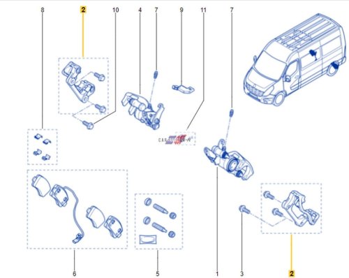 Support Étrier De Frein Arrière 4100800Q0G Renault Nissan Original