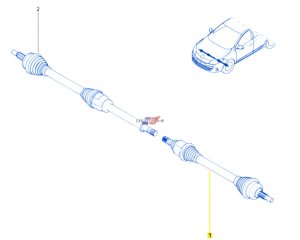 Arbre de Transmission 391013387R Renault Megane 3, Scenic 3 Gauche Neuf Origine