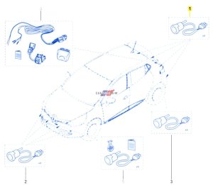 Capteur de Stationnement PDC 2599800Q0D Renault Clio 4, Megane 3, Laguna 3 Neuf Origine