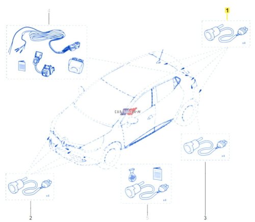 Capteur de Stationnement PDC 2599800Q0D Renault Clio 4, Megane 3, Laguna 3 Neuf Origine